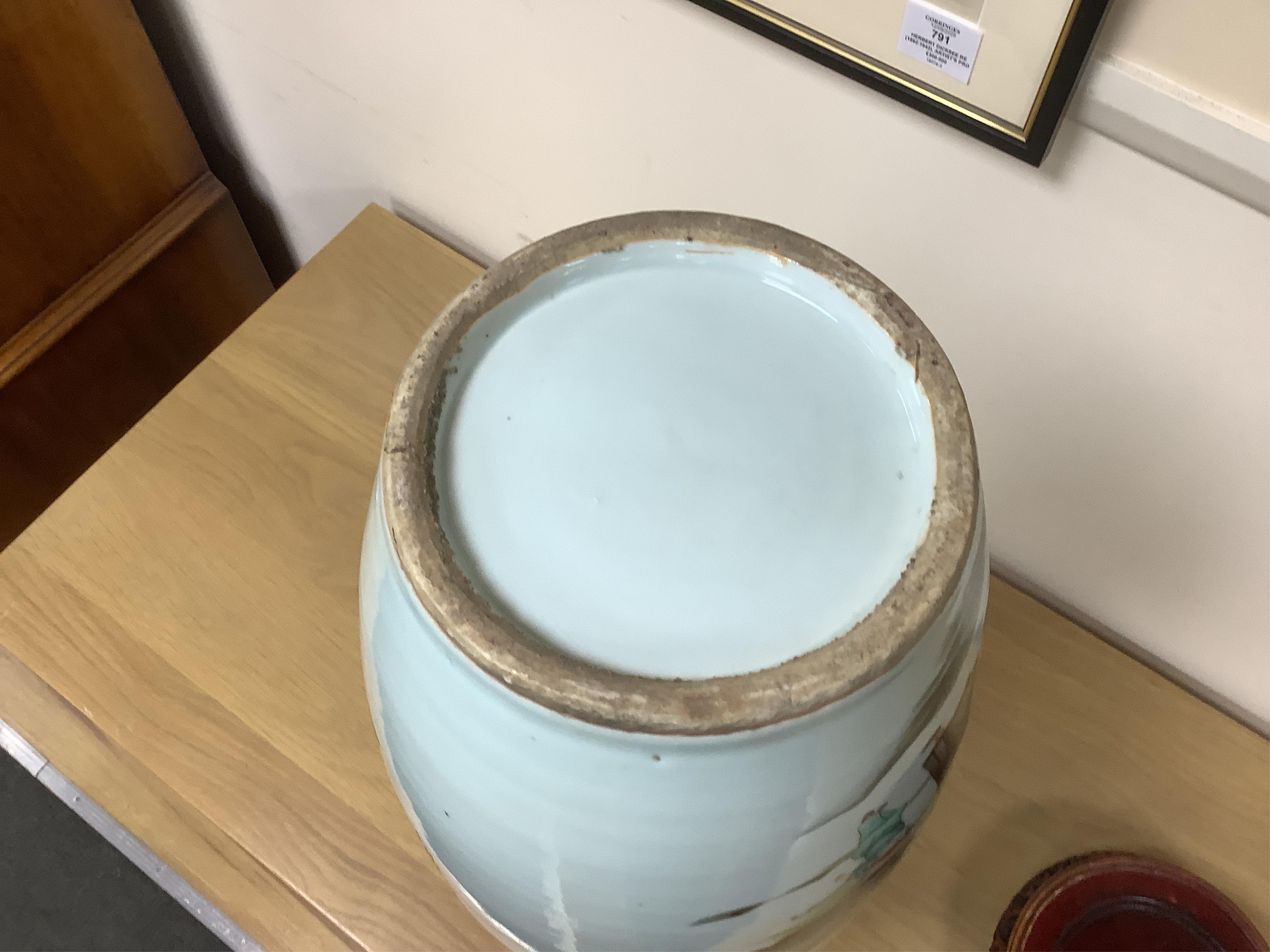 An early 20th century Chinese famille rose vase on stand. 57cm high. Condition - good